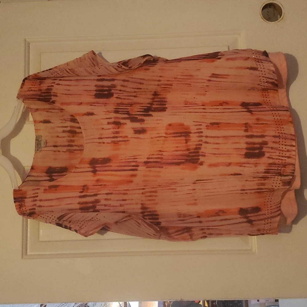 Pink Dressy top with pink studs at shoulder